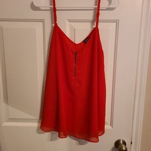 Torrid Red Orange Flowy Tank Top with Zipper